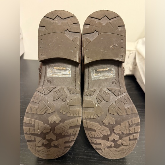 Women’s Two-Tone Brown Lace-Up Boots Size 8M - Picture 6 of 8